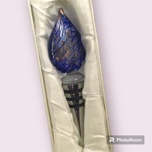 🛍 Murano Art Deco Collection Glass Wine Stopper - New in Box
